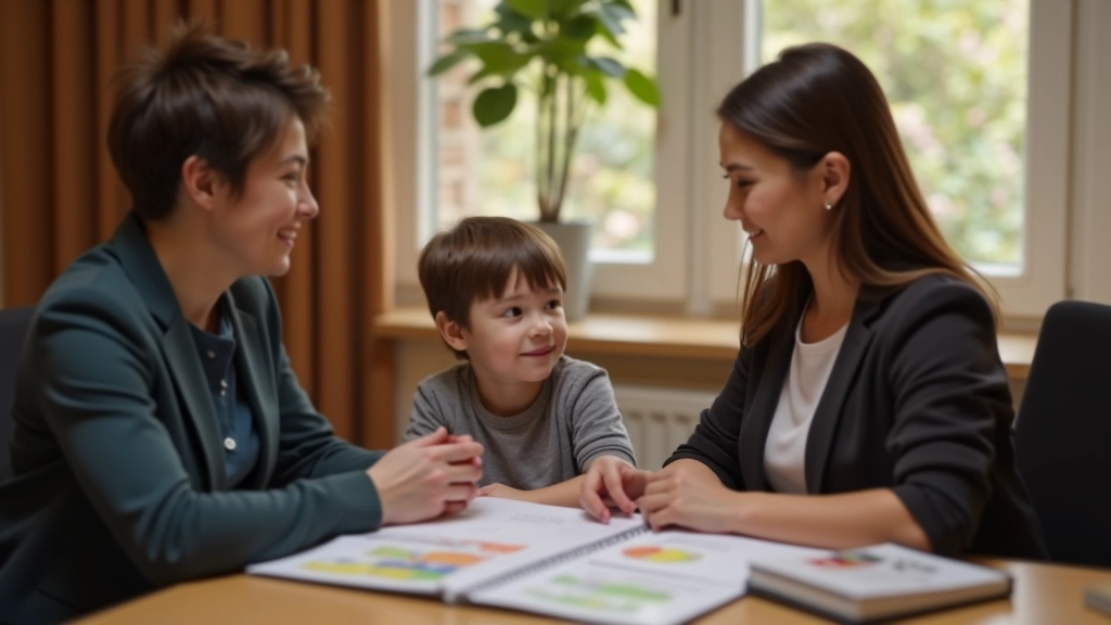 Family having a consultation with an education planning professional