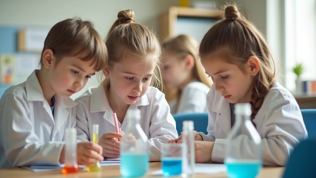 Group of students engaged in hands-on science experiment in classroom lab setting